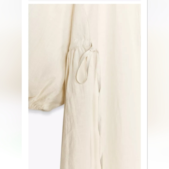 Zara Cream 100% Linen Tunic Dress - Picture 4 of 14